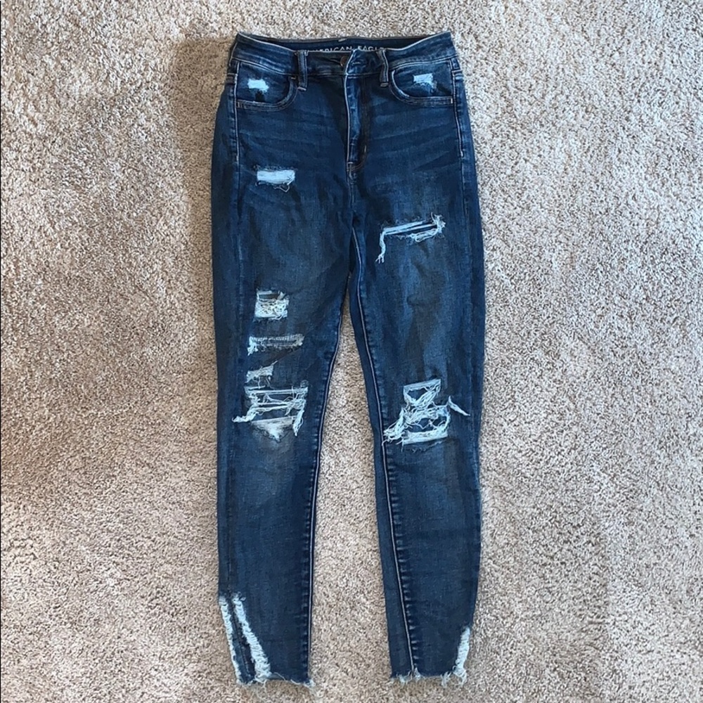 Dark Wash Super Hi-rise American Eagle Jeans